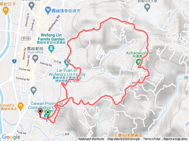 中心瓏步道上阿罩霧山