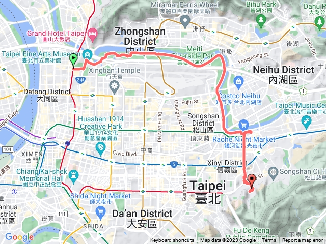 圓山捷運➡️彩虹橋➡️松山➡️永春陂