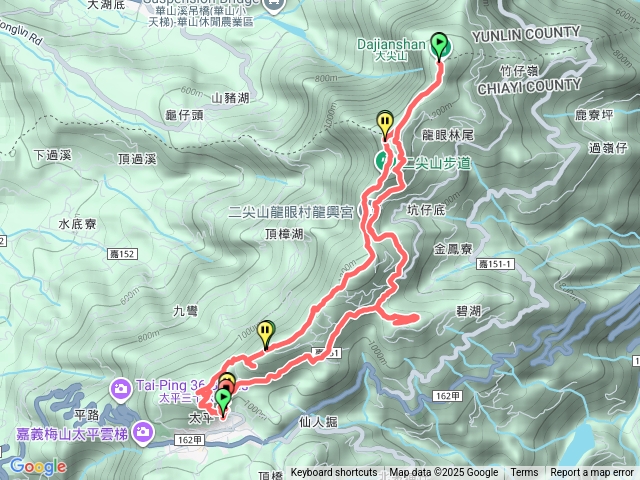 雲嘉五連峰碧湖山（回程縣道）