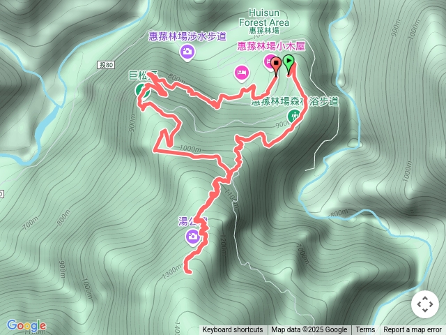 惠蓀林場湯公碑巨松台山嵐小徑