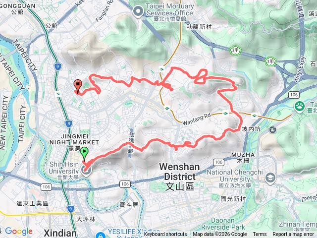 仙跡岩親山步道（圳後山→景美山（溪子口山）→興隆山→興隆山東北峰→抱子腳山→萬芳山→福興山→文山森林公園→文山景美運動公園）預覽圖