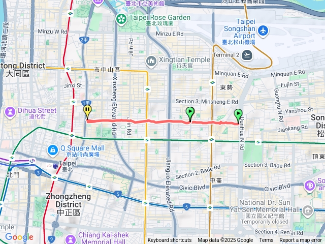 長春路(從敦化北路到中山北路二段)