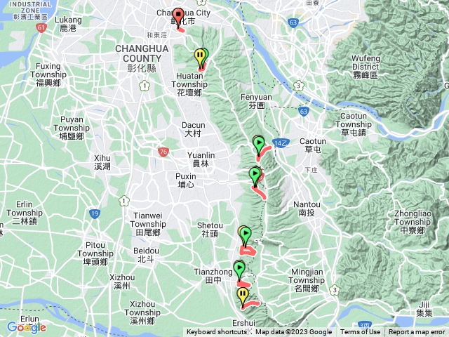 卦山大縱走2022年版本（8步道24.5K 爬升1363m 下降1369m 時間05：56）