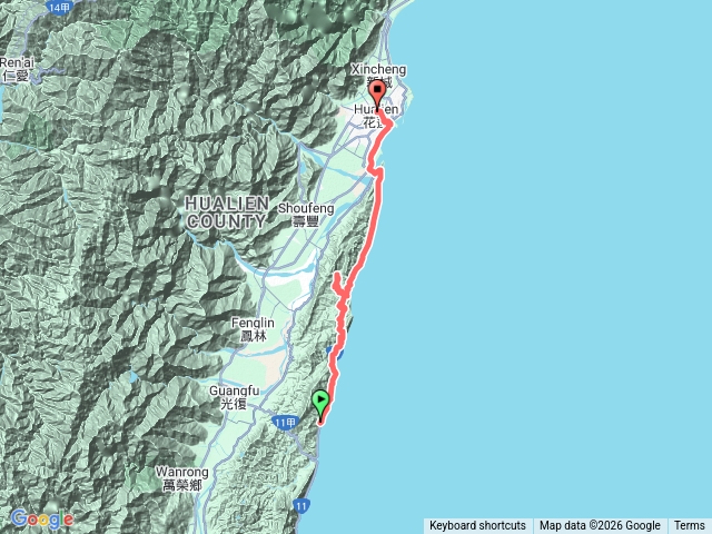 豐濱國小-水璉-台11-花蓮火車站單車行