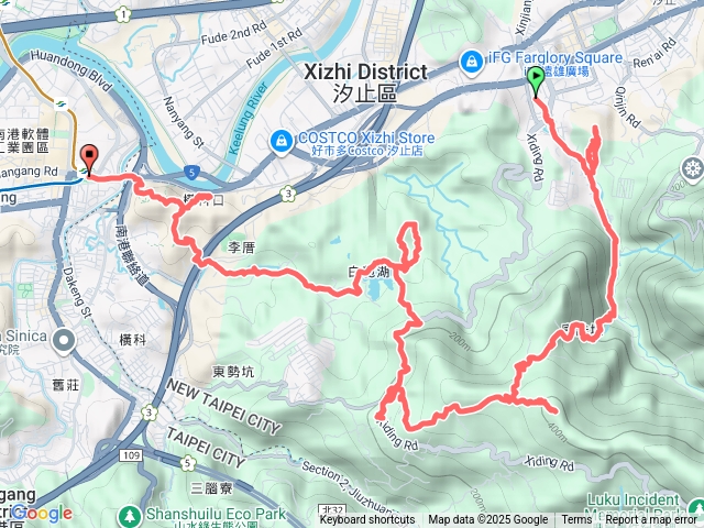 2025-12-29 汐科站~康誥坑山~白雲寺~十三分山~文山茶莊~白雲派出所~白匏湖西峰~小南港山~南港展覽館