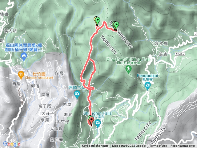 坪頂古圳→高頂山→北五指山→杉木林