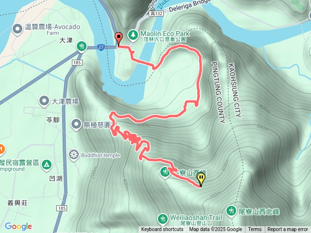 尾寮山從吊橋上