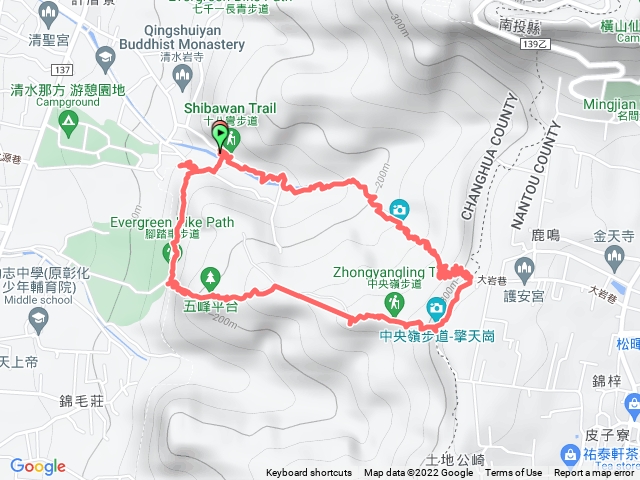 清水岩中央嶺上、18彎下