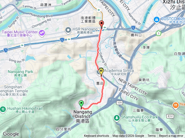 研究院路三段(中華科技大學)到一段(南港路一段)
