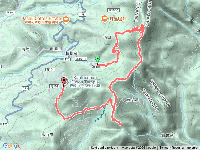 02__11.31km__凍腳站-山河巖(廟)-樟樹林-天池-大獅嶺-李子園山-小獅嶺-山河嶺-咖啡山-崁獅鞍部-獅額山-崁獅鞍部-崁馬鞍部-青山仙宮廟預覽圖
