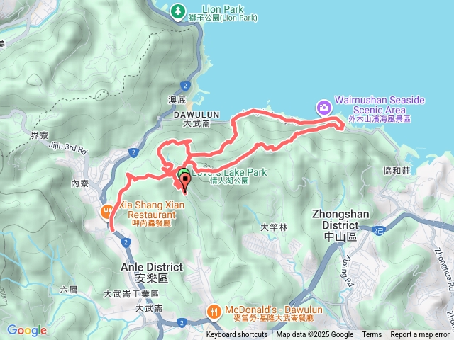2025-1221 情人湖-石山-老鷹岩-大武崙砲台-外木山國旗嶺-濱海步道-海興步道-情人湖預覽圖