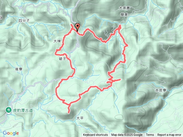 蘭平千里-大埤嶺古道-紅壇古道-大平山-大平林道-破子寮山-破子寮山東峰-丁蘭古道O型