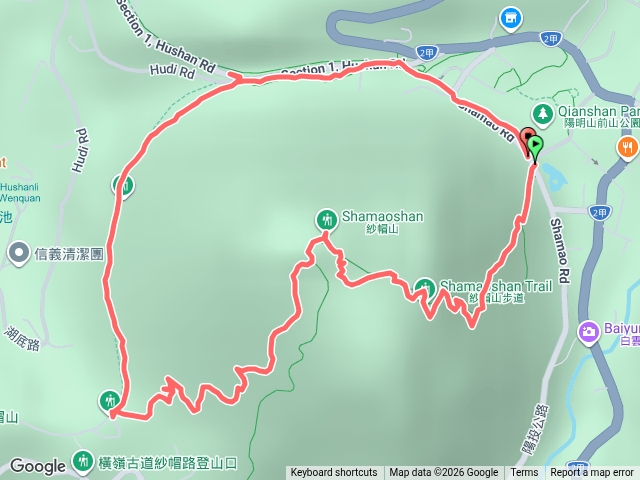 紗帽山步道橫嶺步道O型走預覽圖