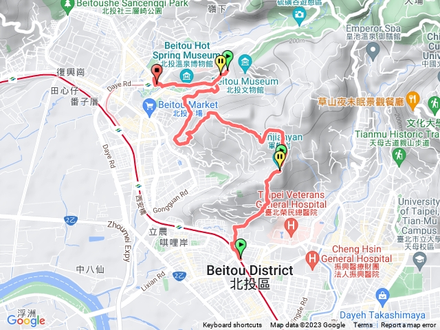 陽明大學-軍艦岩-丹鳳山步道-中和禪寺-地熱谷-新北投捷運站預覽圖