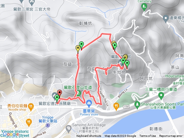 鶯歌石大O走:   宏德宮>孫龍步道>鶯歌石>牛灶山>碧龍步道>碧龍宫>孫龍步道>宏德宮