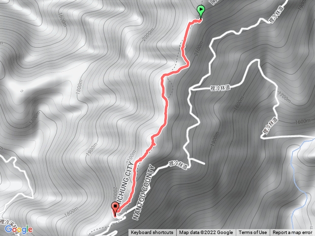 裡冷林道上八仙山西南峰