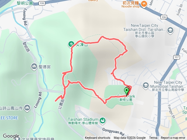 2026 07 08 辭修公園~瓊子湖山北峰~尖凍山~山腳頂山~辭修公園O繞