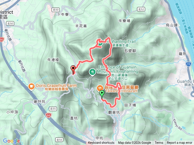 潮音洞、摩天嶺、鷹仔尖、北橫古道、牛寮埔、觀音山硬漢嶺預覽圖