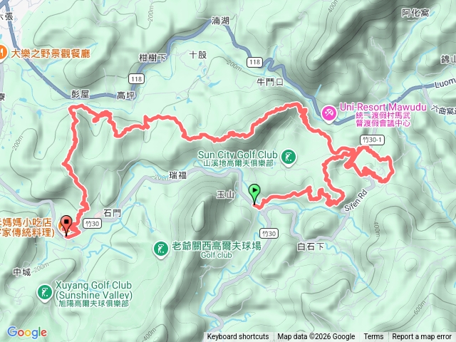 關西白石下山、金山、蕩跋山、劉家界山、老社寮、新富山