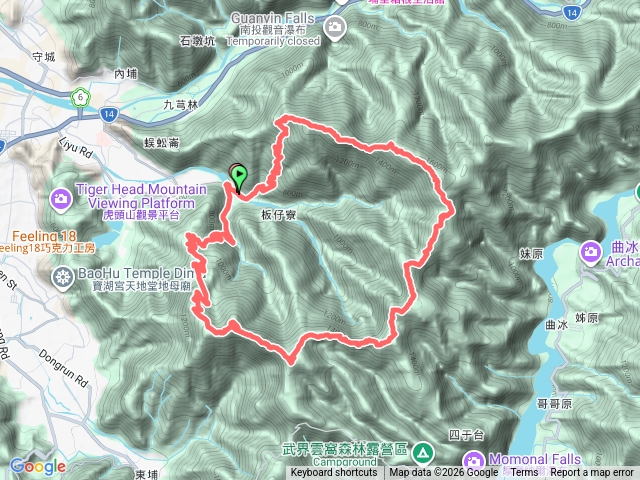 青山橋上板仔山，環舊武界越山、武界越山主峰、東橫屏山、獅凸魯山、橫屏山，回青山橋預覽圖