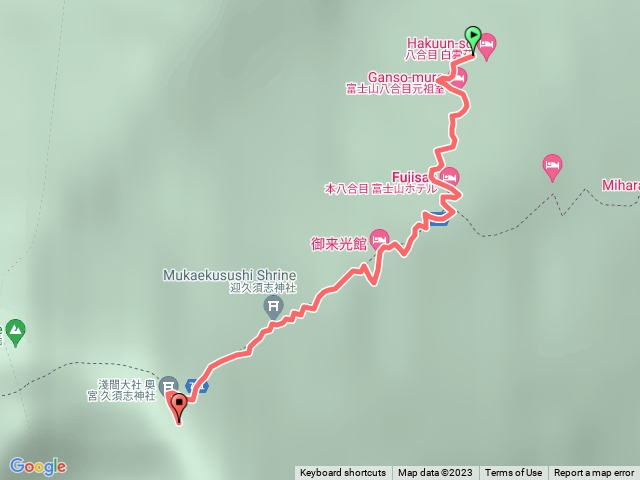 八合目到富士山頂