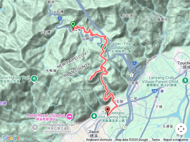 山林站-四堵古道-湖底嶺-石牌縣界公園-鵲子山-跑馬古道-礁溪轉運站
