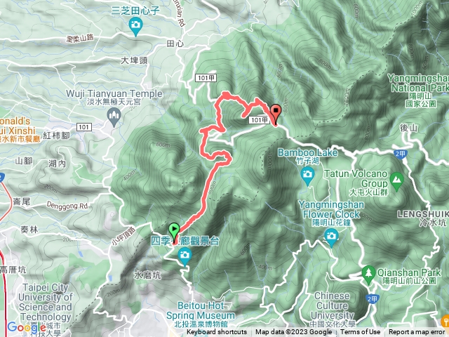 清天宮連走二子山東峰、二子山西峰的、烘爐山、百拉卡山與菜公坑山出二子坪