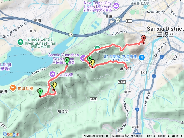 鳶山五十分山五十分山東峰福德坑山東峰鳶尾山鳶山彩壁全程來回