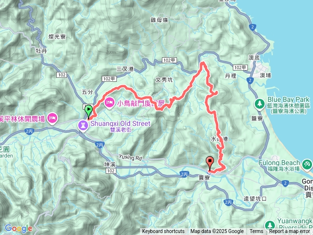 新北雙溪貢寮郊山行程 : 雙貢縱走。( 西九份坑山前峰 / 西九份坑山 / 九份坑山 / 丹裏山 / 外文秀坑山 / 水返港山 / 貢寮山 )