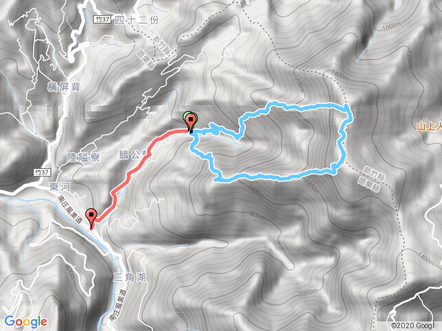 鵝公髻山西南峰走鵝公髻山下東河