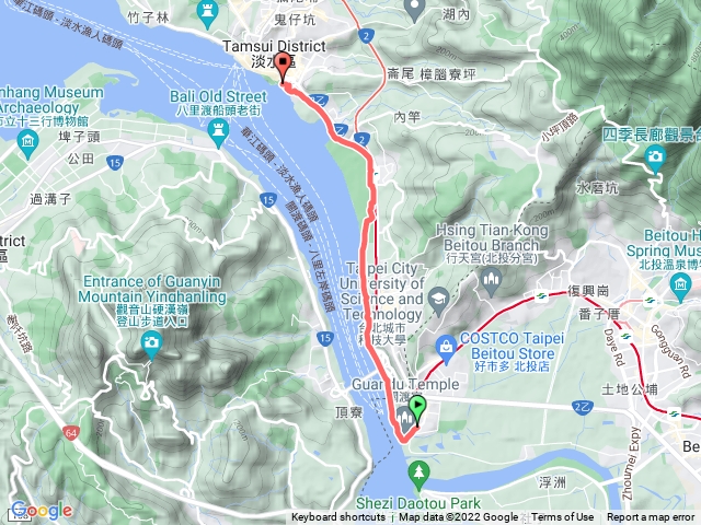 關渡捷運站到淡水捷運站健走