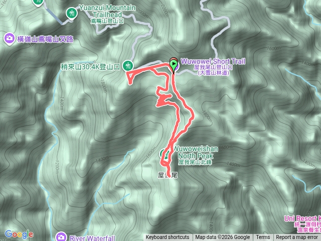 屋我尾林道|屋我尾山｜屋我尾山北峰O型預覽圖