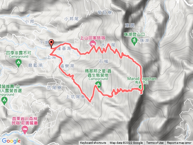馬那邦山O型(第一停車場上南線、天然湖)，上湖登山口下(回第一停車場)