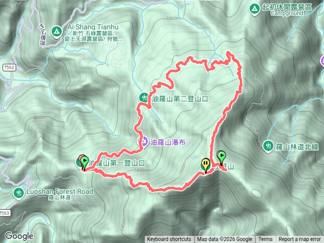 油羅山第一登山口進，第三登山口出預覽圖