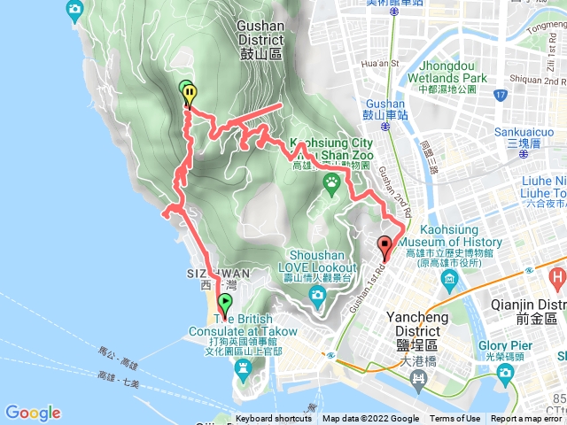 小百岳壽山-少女峰上→南壽山→壽山公園20220227(少女峰難過往南壽山危險及路不清難找-不建議用)