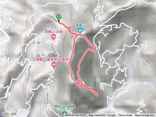 暗影山>西北稜線>仙女溪>東北稜>暗影山