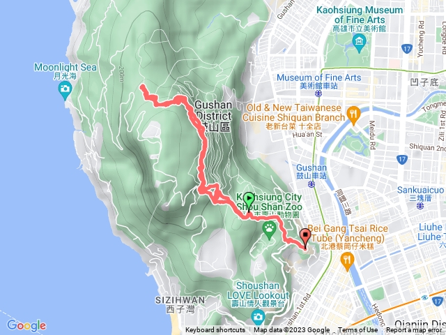 壽山動物園登山口至雅座