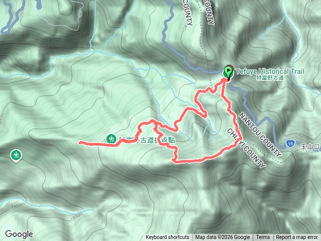兒玉山、東水山、東水山西峰、特富野古道山海圳抓寶任務O型路線預覽圖