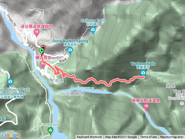 八通關古道 東埔溫泉至雲龍瀑布