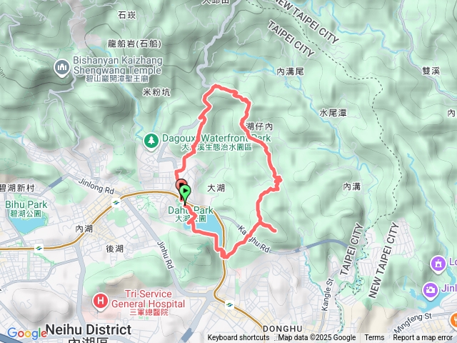 大湖公園-康樂山-聖明山-牛稠尾山-牛稠湖山-大湖山O形