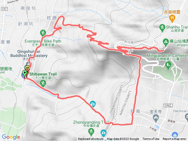 彰化社頭_長青自行車道走橫山、下十八彎古道_清水岩寺來回O型路線