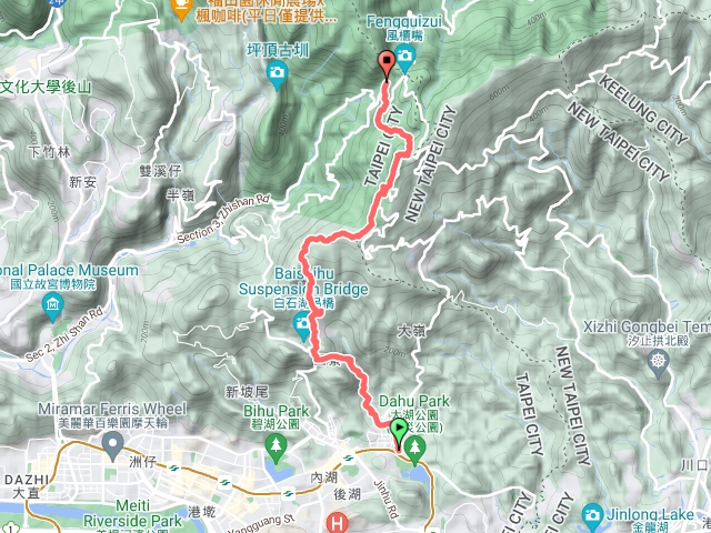 台北大縰走第四段(大湖捷運站至風櫃嘴)