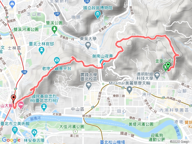 金面山、文間山、劍潭山