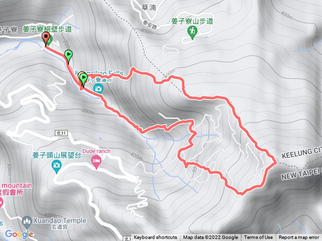 姜子寮絕壁、姜子寮山O型路線