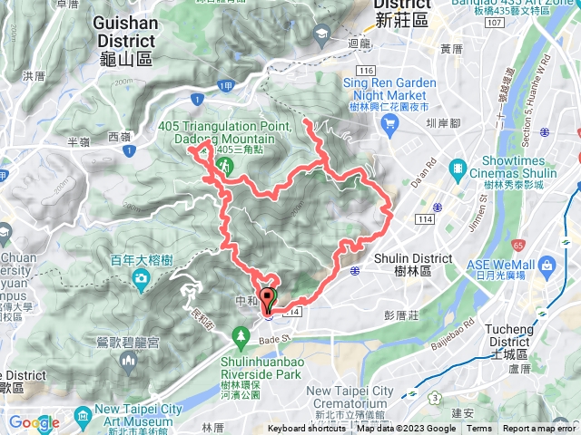 2023-11-09山佳火車站-牛埔山-牛埔尾山-樹林山-大同山-青龍嶺-三角埔頂山-大青坑崙-鎮遠山-秋壇山-大棟山O型