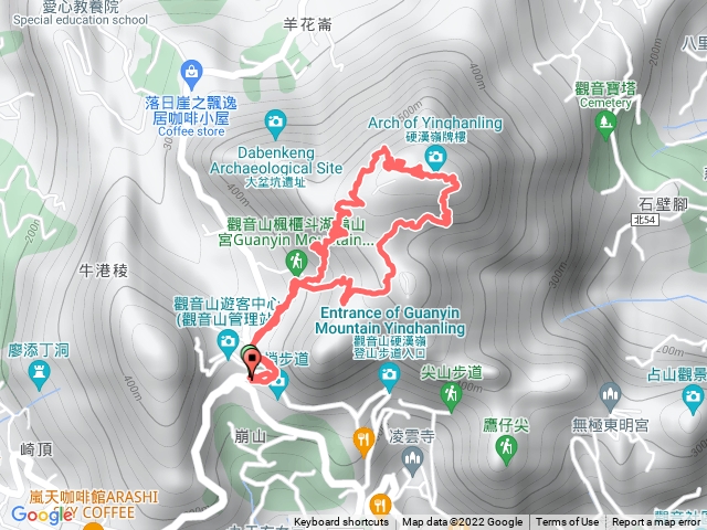 楓櫃斗湖步道、觀音亭、硬漢嶺、日本軍營遺址、台北港觀景點