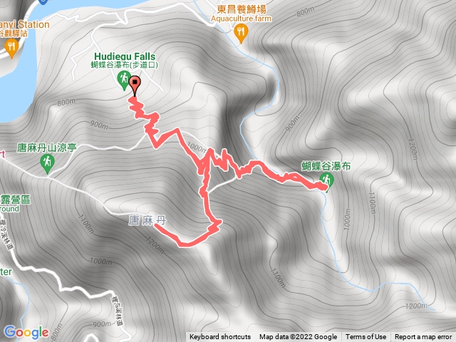 唐麻丹山松鶴登山口-唐麻丹山-蝴蝶谷瀑布-登山口