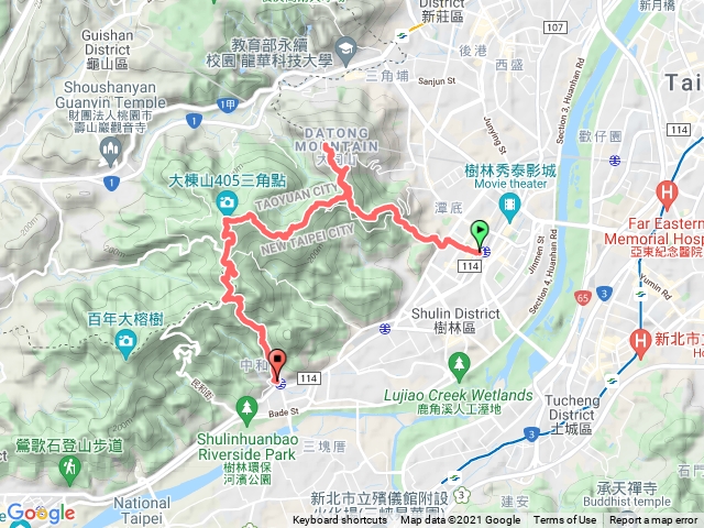 大同山、青龍嶺、三角埔頂山、大棟山