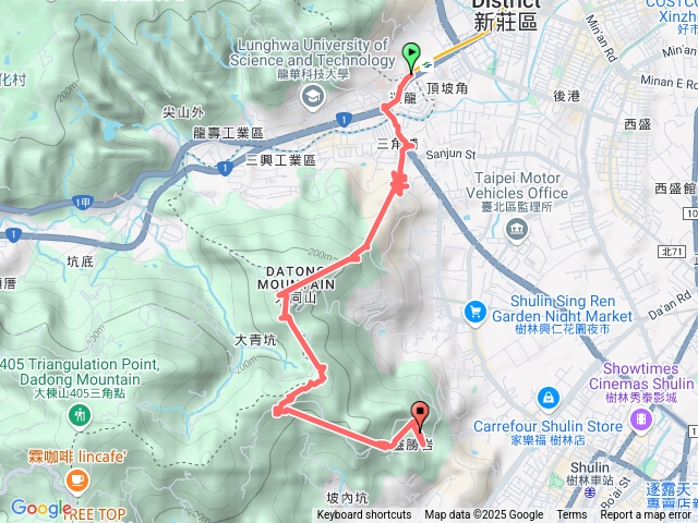 迴龍武器公園三角埔頂山南寮土地公廟健行。預覽圖