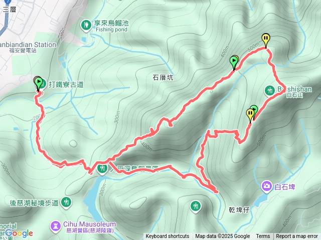 打鐵寮上白石山下石厝坑山O繞預覽圖